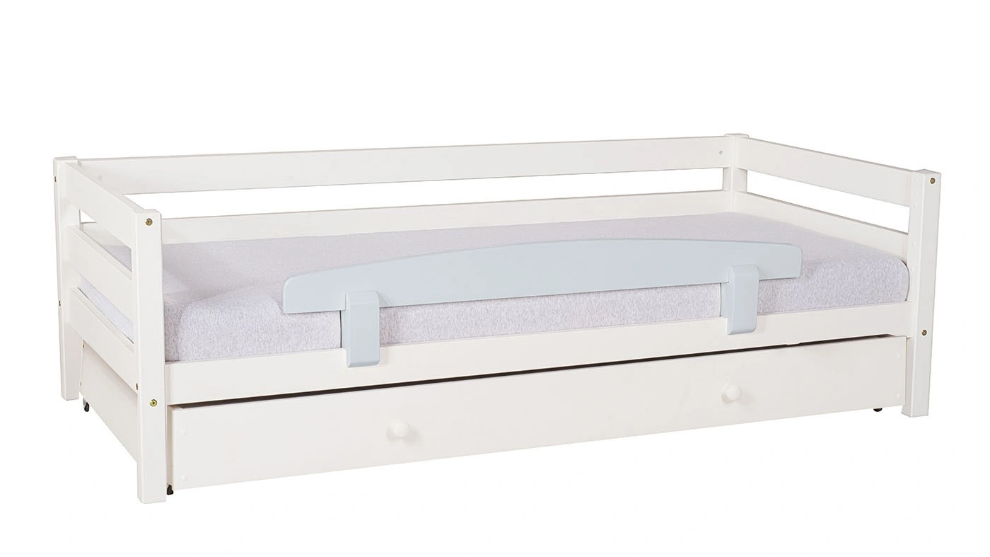 מיטת ילדים מיקה עם ארגז רוחב 80 ס"מ | עם מעקה אחורי